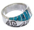 Southwestern Silver And Turquoise Inlay Ring Size 6-1/2 BW68387